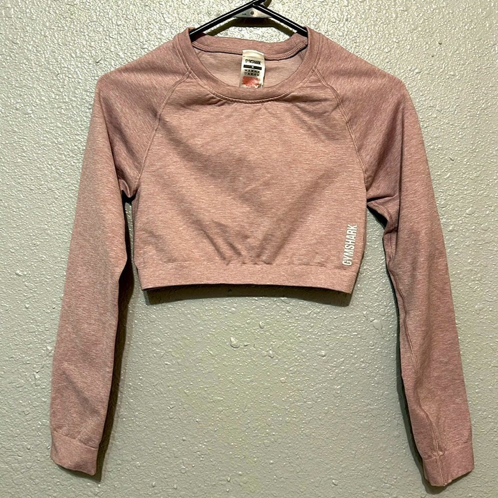Gymshark women’s crop long sleeve lilac purple color size M